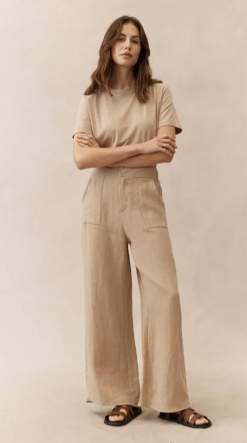 Jude Linen Pants - Taupe