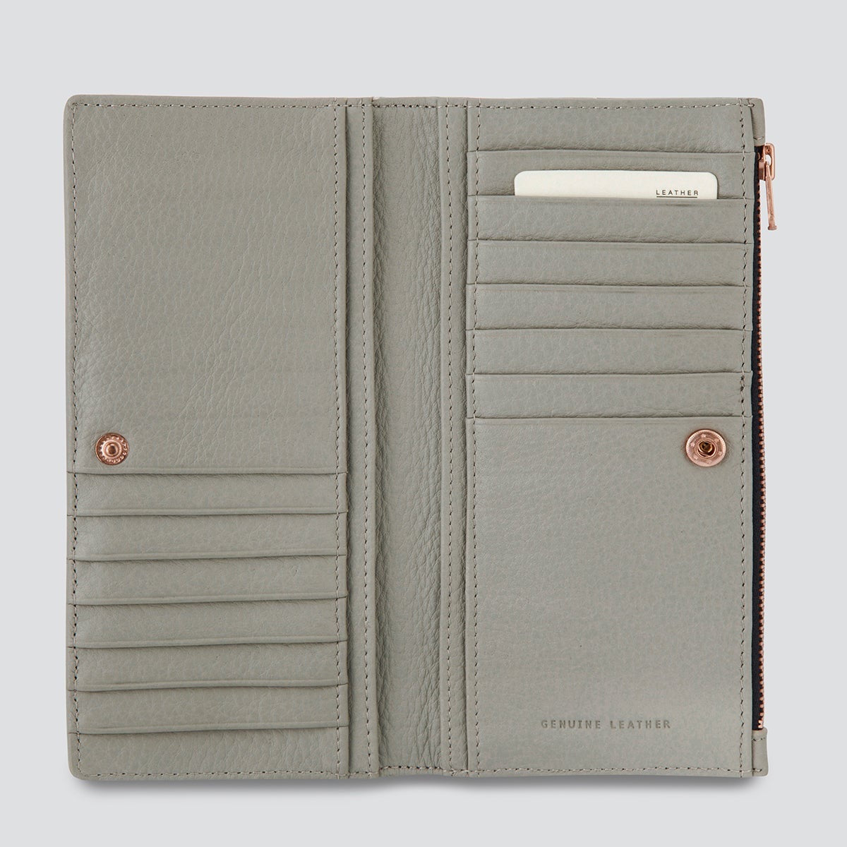 In The Beginning Leather Wallet - Light Grey